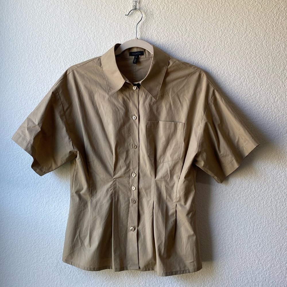 Escada | Pleated button down blouse - Picture 2 of 6